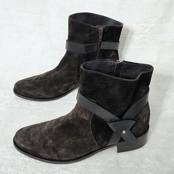 Charles David Womens Ankle Boots Sz 7M Leather Suede Chukka Brown Made In Italy - Picture 4 of 9